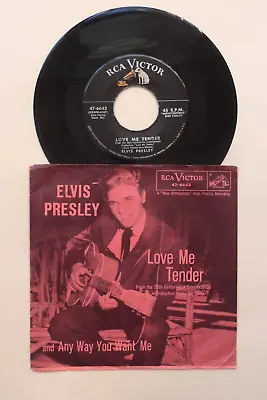 £35 • Buy Elvis Presley Love Me Tender USA 7  Original 1956 Dark Pink Sleeve VG+
