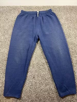 Vtg 90s Fruit Of The Loom Mens Sweatpants Heavywt Drawstring No Pockets Blue XL • $17.42