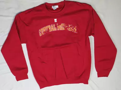 Central Michigan Chippewas Mens Medium Sweatshirt Crew Fleece Maroon Gold New • $18.48