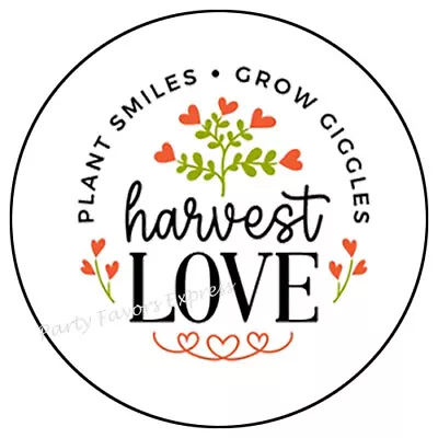 Plant Smiles Grow Giggles Harvest Love Envelope Seals Labels Stickers • $1.99