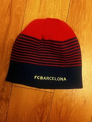 Fc Barcelona Reversible Beanie Hat Official Soccer Team • $13.56