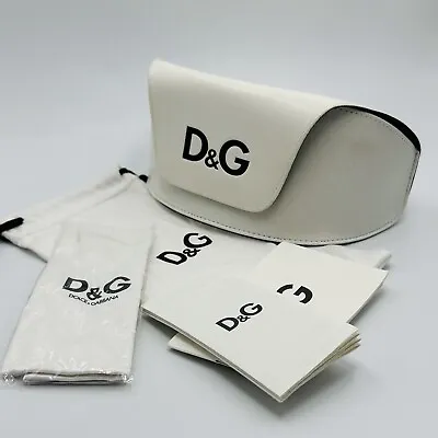 Dolce Gabbana Glasses Case Glasses Sunglasses White XL D&G Logo Top • £33.76