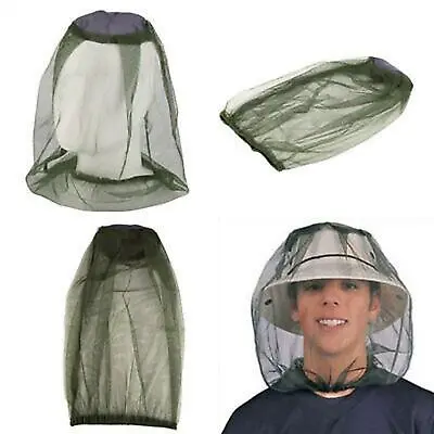 Midge Mosquito Head Net Hat Insect Fly Mesh Face Protector Travel Camping • £3.99