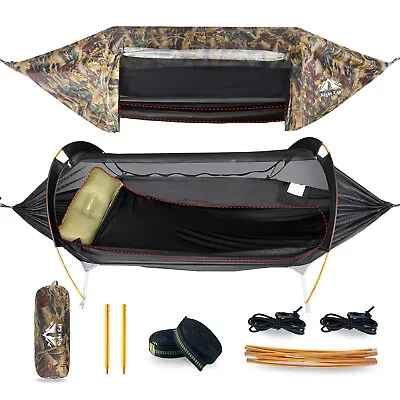Tree Tent With Bug/Mosquito Net And Rain Fly Hammock Camping Hiking Hanging Bed • $159.98