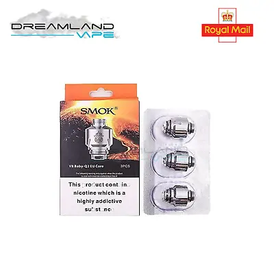 SMOK V8 Baby-Q2 EU Core Coil 0.4 Ohm Replacement Coil Head 3Pcs • £7.99