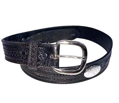 Vintage Silver Creek Black Leather  Western Belt Fits 32-35 • $16.75