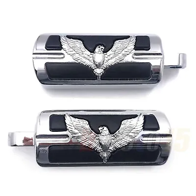$43.99 • Buy Foot Pegs Rester Chrome Eagle Relief For Most Harley Wide Glide Street V Rod