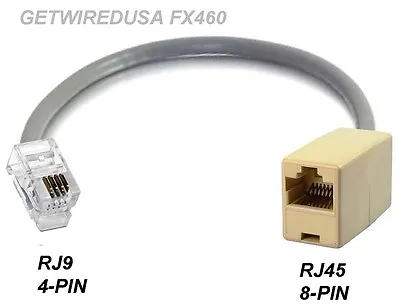 RJ9 RJ10 RJ22 4P4C 4PIN To RJ45 CAT5 ETHERNET 8P8C 8PIN NETWORK HEADSET ADAPTER • $12.95