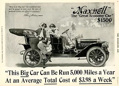$10.99 • Buy 1910 Original EARLY MAXWELL 30 HP 5-Passngr TOURING Car 2-Page Ad. Tarrytown NY