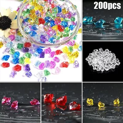 Acrylic Crystal Gem Stone Ice Rocks For Vase Hydroponic Decoration (200pcs) • £4.34