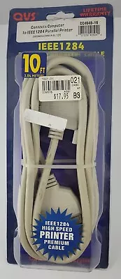 IEEE1284 10 Foot Parallel Cable NOS Male-Female Printer Cord Gold Plated CC404D • $15
