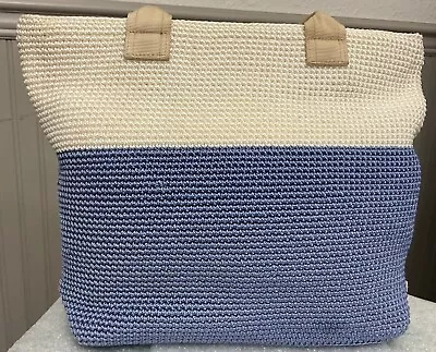 The SAK’s Elliott Lucca Crochet Woven Shoulder Handbag Blue/Ivory Tote Bag • $18