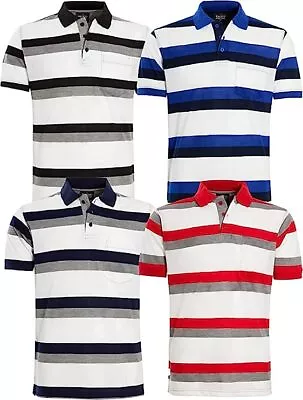 Unisex Gillicci Brand Summer Casual Striped Fashion Polo Shirt T Shirt C103 • £14.99