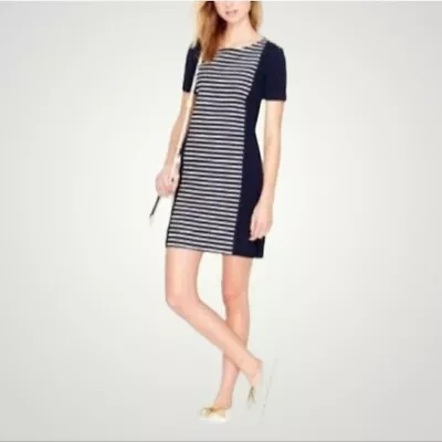 J. CREW Dress Womens Size 0 Short Sleeves Striped Shift Above Knee Classicore • $17.89