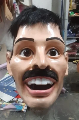 $299 • Buy Freddie Mercury Fiber Glass Head Mascot Costume Singer Character Party Event