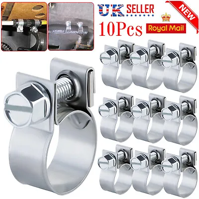£3.50 • Buy 10 X Mini Hose Jubilee HOSE Clip Clamp Fuel Line Diesel Petrol Pipe Clamps Clips