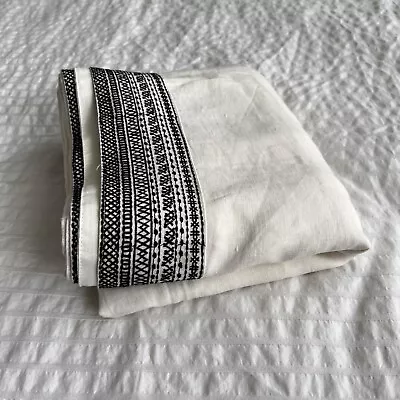 Restoration Hardware Linen Milly Embroidered Border Shower Curtain 73 X 84” • $59.99