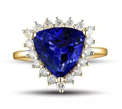 Soliture Ring Trillion Cut Ring Tanzanite Ring Wedding Anniversary Gift For Her • £36.05