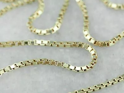 14K Solid Yellow Gold Box Chain Necklace Made In Italy • $84.99