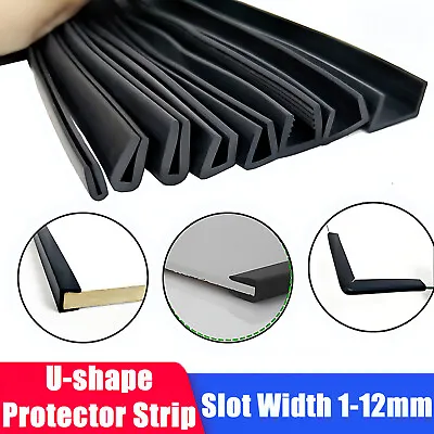 Black Rubber U Channel Edging Trim Seal Door Window Edge Protector Strip U-shape • $88.87