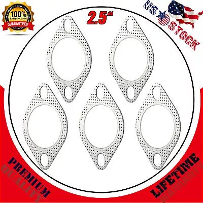 5x 2.5  Catback Exhaust Header Down Pipe Manifold Collector Flange Gasket 2 Bolt • $8.99