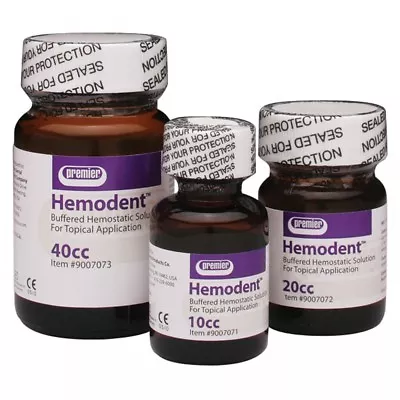 Premier Dental Hemodent 20cc Hemostatic Solution Help Control Bleeding 9007072 • $37.05