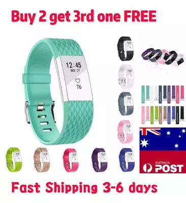  For Fitbit Charge 2 Wristband Silicone Watch Wrist Sports Replacement Band • $3.99