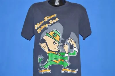 Vintage 90s NOTRE DAME FIGHTING IRISH LEPRECHAUN T-shirt COLLEGE LARGE L • $60
