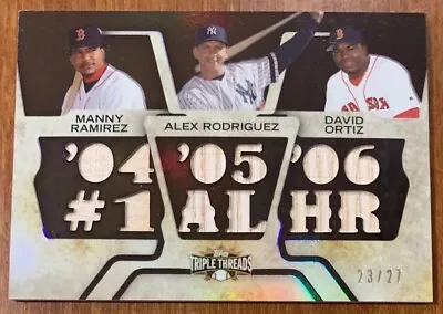 David ORTIZ Manny RAMIREZ Alex RODRIGUEZ🔥2008 Triple Threads Relic Combos 23/27 • $39.99