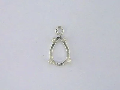 $3.72 • Buy Pear Shape 4 Prong Cabochon Dangle Setting Sterling Silver  