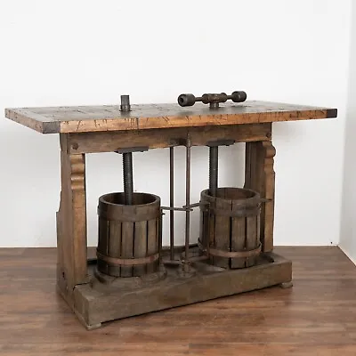 Vintage Double Wine Press Standing Bar Wine Tasting Table Circa 1900 • $6400