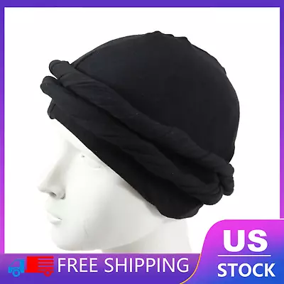 Mens Turban Vintage Twist Head Wraps For Men Stretch Cotton Turban Scarf Hair • $10.99