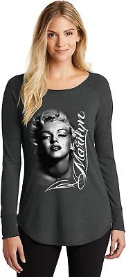 Buy Cool Shirts Marilyn Monroe Black And White Portrait Ladies Tri Long Sleeve • $17.09