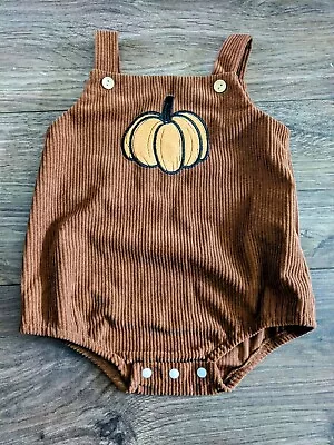 Adorable Halloween Pumpkin Baby Dungarees 0-6 Months • £0.99