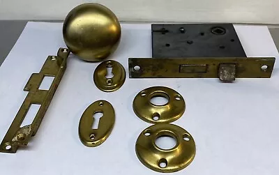 Vintage Door Hardware Lock Parts Lot Key Holes Knob Plates • $24.95