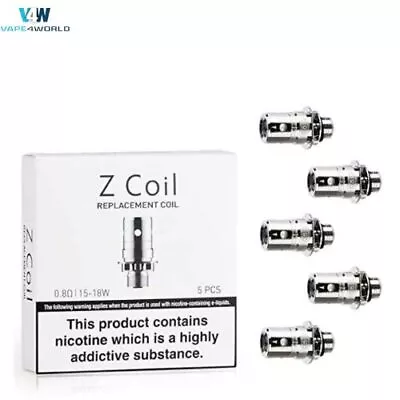 Innokin Zenith Z 0.8 Ohm Coils 15-18 Watts Pack Of 5 Coils Fast Dispatch • £7.94