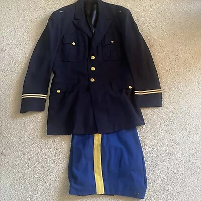 US Army Men’s Military Dress Blue Uniform Coat Size 42L Pants Waist 34”X 44”L • $45