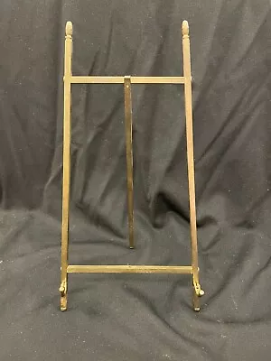 Vintage Acorn Topped Mid Century Modern Brass Easel Picture Stand Display Holder • $24.99