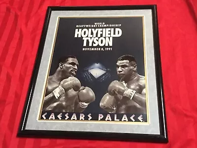 Mike Tyson Evander Holyfield Signed Poster 1991 Caesars Palace • $249.99