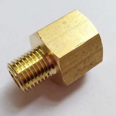 $7.80 • Buy Reducer 3/8  Female NPT To 1/4  Male NPT Pipe Adapter Brass Water Oil Gas M744