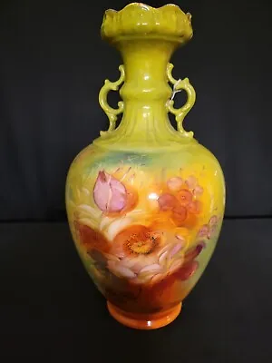 Royal Bonn Green Pink Floral 12  Vase Franz Anton Mehlem Germany • $54.99