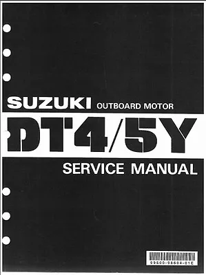85-99 Suzuki DT4 DT5Y Two Stroke Outboard Motor Service Repair Manual CD - DT 4 • $14.53