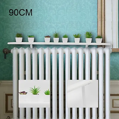 90cm White Radiator Cover Shelves Easy Fit MDF Wood Shelf Including Brackets • £16.59