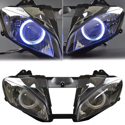 $359.98 • Buy Blue Assembly Headlight Projector Angel Eyes Hi/Lo Beam For Yamaha YZF R6 06-07
