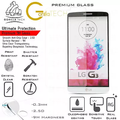 LG G4 Gorilla Tempered Glass Film Screen Protector ScratchProof Oleopobic Coated • £2.97