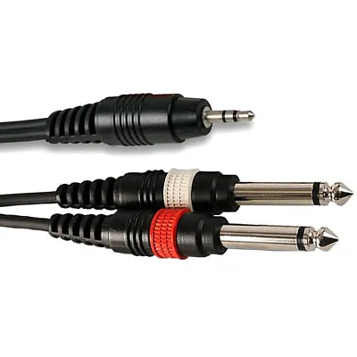 £5.37 • Buy 3.5mm Stereo Jack To Twin 1/4  6.35mm Mono Small To Big Splitter Audio Cable