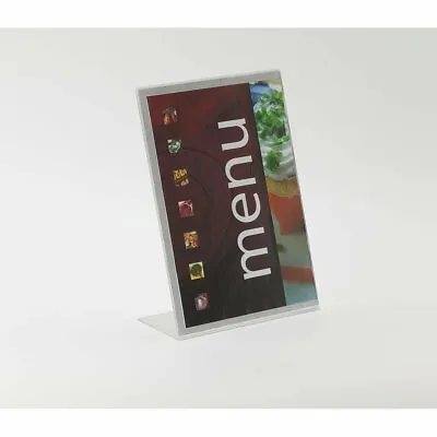 A5 Portrait Acrylic Angled Menu Poster Holder Single Sided Retail Counter Stands • £8.45