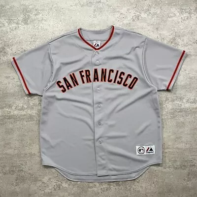 VTG 90s 00s MLB SAN FRANCISCO GIANTS MAJESTIC JERSEY GRAY BLANK SIZE XL • $80