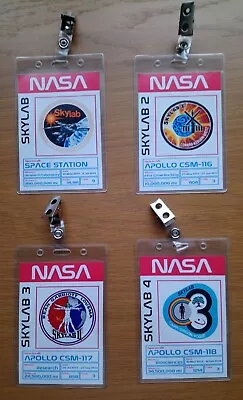 NASA Skylab Program - Clip-on ID Photo Pass Badge Set Prop Collection • £3.49