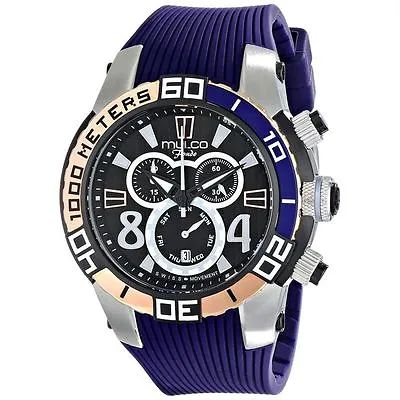 Mulco Diver Chronograph Day & Date Silicone Strap Men's Watch Mw1 74197 044 New • $294.95